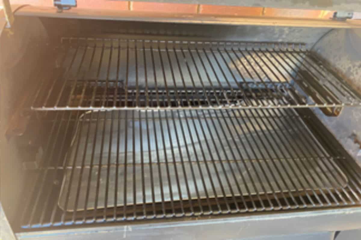 inside of pellet smoker after being cleaned